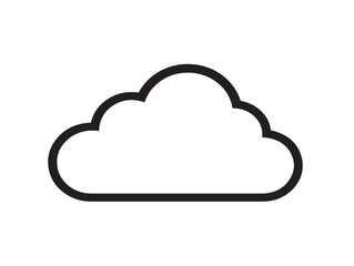 Simple Cloud Icon Design in Minimal Vector Art