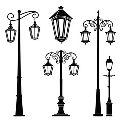 Ornate street lamps and lanterns street lights lampposts