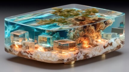 Ocean in Resin: A Miniature Seascape Artwork