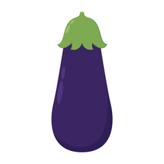 Cartoon Eggplant icon, Aubergine symbol. Isolated vector vegetable illustration.