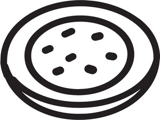 Simple Cookie Icon in Elegant Line Art Style  