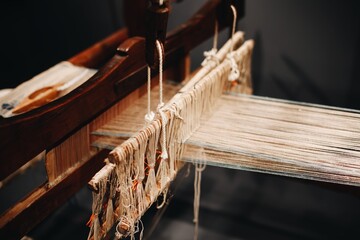 Traditional Greek Loom – Close-Up of Ancient Weaving Craftsmanship