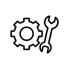 Obraz premium Mechanical wrench and cog symbol icon