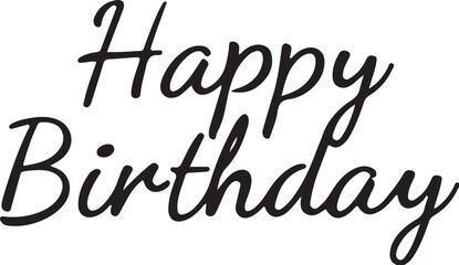 Vector art of happy birthday text isolated on white background