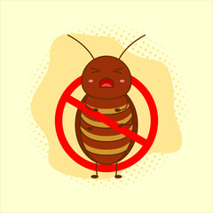 Cartoon cockroach. Vector illustration design. EPS 10.
