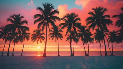 palm trees at sunset