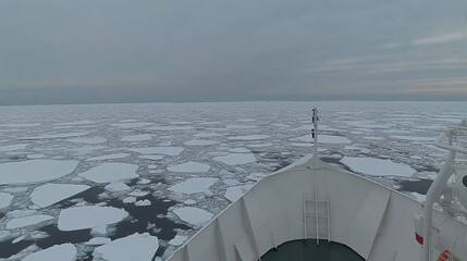 Melting ice sheet with scattered dark dust, symbolizing the urgent impact of environmental change.