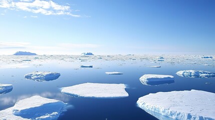 Melting ice sheet with scattered dark dust, symbolizing the urgent impact of environmental change.