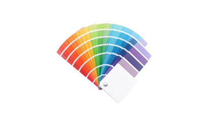 Color palette fan deck on transparent background png