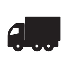 Delivery Truck Icon Simple Black Silhouette Vector Illustration for Logistics, Transportation, and Shipping Concepts
