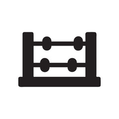Classic Abacus  Ancient Calculating Tool Icon, Simple Math Education Symbol,  Arithmetic Device Illustration, Black and White Vector Graphic