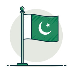 Pakistan Flag: Illustration of the Pakistani National Flag