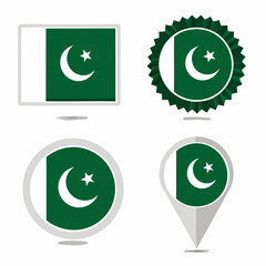 Pakistan Flag Icons: Vector Graphics for Websites & Designs