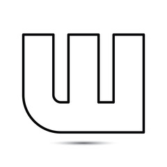 w letter outline logo icon