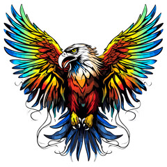 Obraz premium Noble and majestic eagle in vector art style.