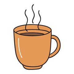 A cream-colored coffee mug filled with rich black coffee, gently steaming, inviting warmth and comfort in every sip—perfect for cozy mornings or relaxing breaks.
