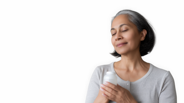White pill bottle with screw cap for medicine or supplements
