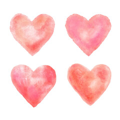 Pink watercolour hearts