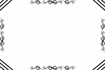 Simple Unique Black Frame with White Background and Border Frame, Simple Style Frame