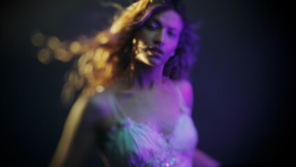 Mysterious woman's portrait through water ripples, underwater fantasy style with cinematic lighting...