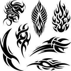 Obraz premium Tribal Tattoo Designs Vector Bundle