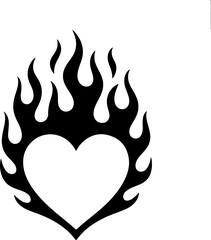 Flaming Heart Tattoo Design Bundle graphics