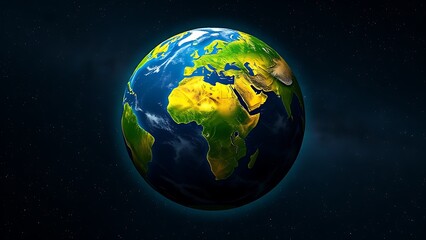 Fototapeta premium Earth globe floating in starry space, representing our planet's beauty and vastness.
