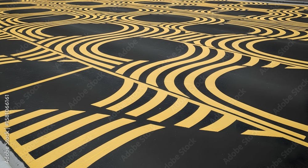 Fototapete abstract background featuring geometric patterns with intersecting yellow lines design