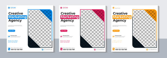 Creative Marketing Social Media Banner Design Template, Web Banner, Sale, Vector Illustration