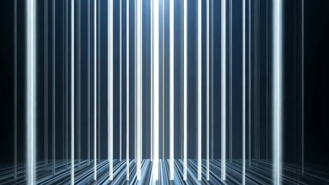 Abstract Glowing Vertical Lines: Futuristic Light Beam Animation