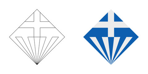 greece flag icon set. vector illustration isolated on white background