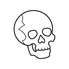 Fototapeta premium skull with broken bone line art