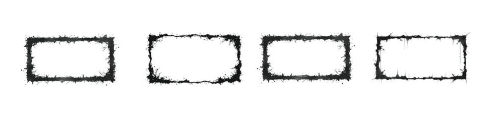  Grunge square frame on transparent background png