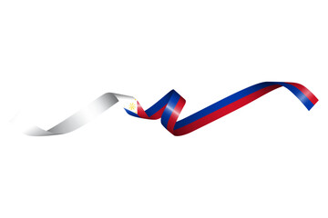 Set of flag ribbon with colors of Philippines for independence day celebration decoration