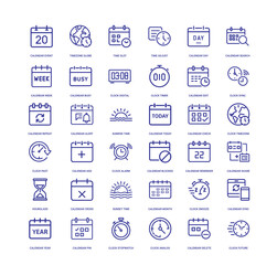 calendars time management scheduling collection icons, year past today future