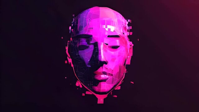 Abstract face design, digital art style