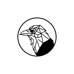 Geometric Raven Illustration - Modern Logo Design
