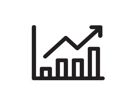 Profitable growth chart outline in 2D vector