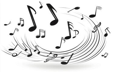 Black Music Staff with Notes Vector