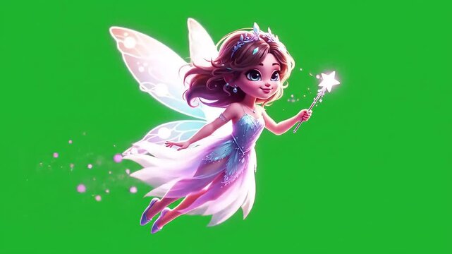 Magical Fairy on Green Screen 4K Animation