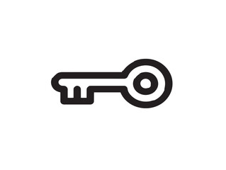 Secure lock key vector with minimalist style