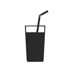 Tall glass with drink and straw beverage liquid