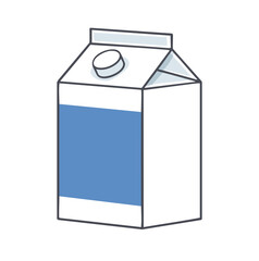 White carton with blue label and cap beverage container