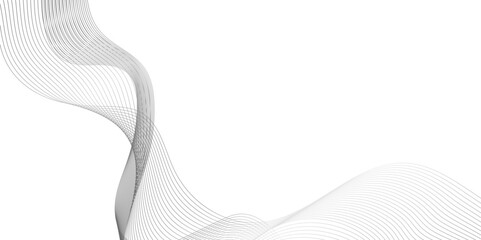 Fototapeta premium abstract black wave line intersecting curved lines forming an abstract wave pattern, abstract vector modern gradient white background, abstract wavy lines digital design technology.