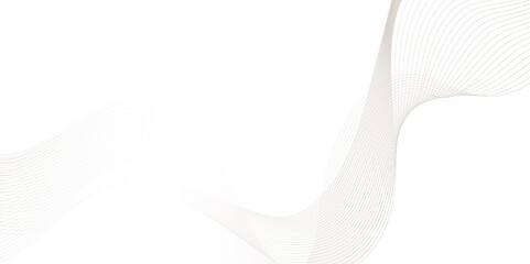 Fototapeta premium Beautiful wave ribbon line on white background, Illuminated paper waves in a warm minimalist composition, modern abstract white wave line digital geometric technology, 