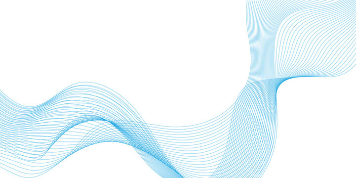 abstract blue background with waves smooth flowing lines and halftone pattern on white background, Serene ocean waves gently  thin parallel lines in gradient blue tones, intersecting and overlapping.