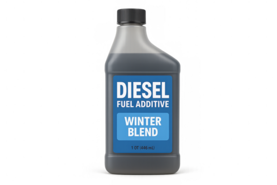 Diesel winter blend fuel additive bottle isolated on transparent background