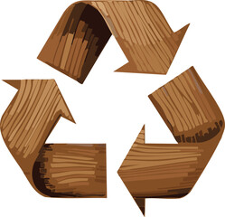 recycle symbol made of walnut wood board texture. eco recycling icon. cutout png.arrow, clip, earth, environmental, friendly, pollution, protection, resource, signs, smooth, textured,