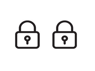 Flat design lock and unlock vector icon set