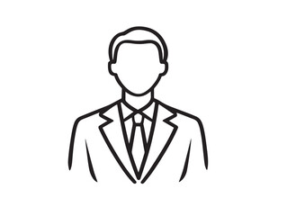 Businessman in formal suit line vector art